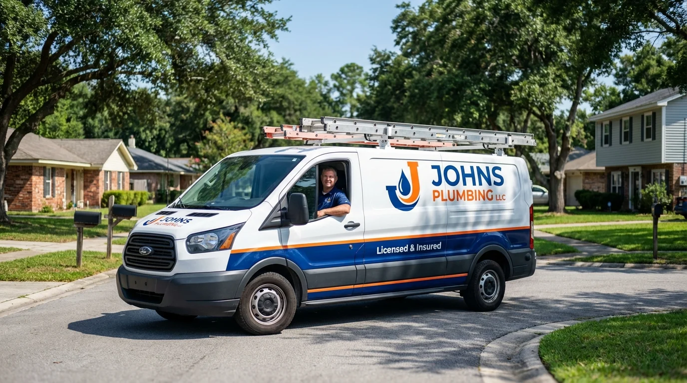 Johns Plumbing LLC service van in Dillsburg, PA