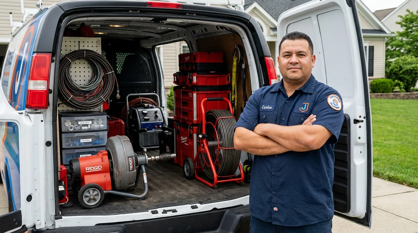 Professional drain cleaning equipment and Johns Plumbing LLC plumber in Dillsburg