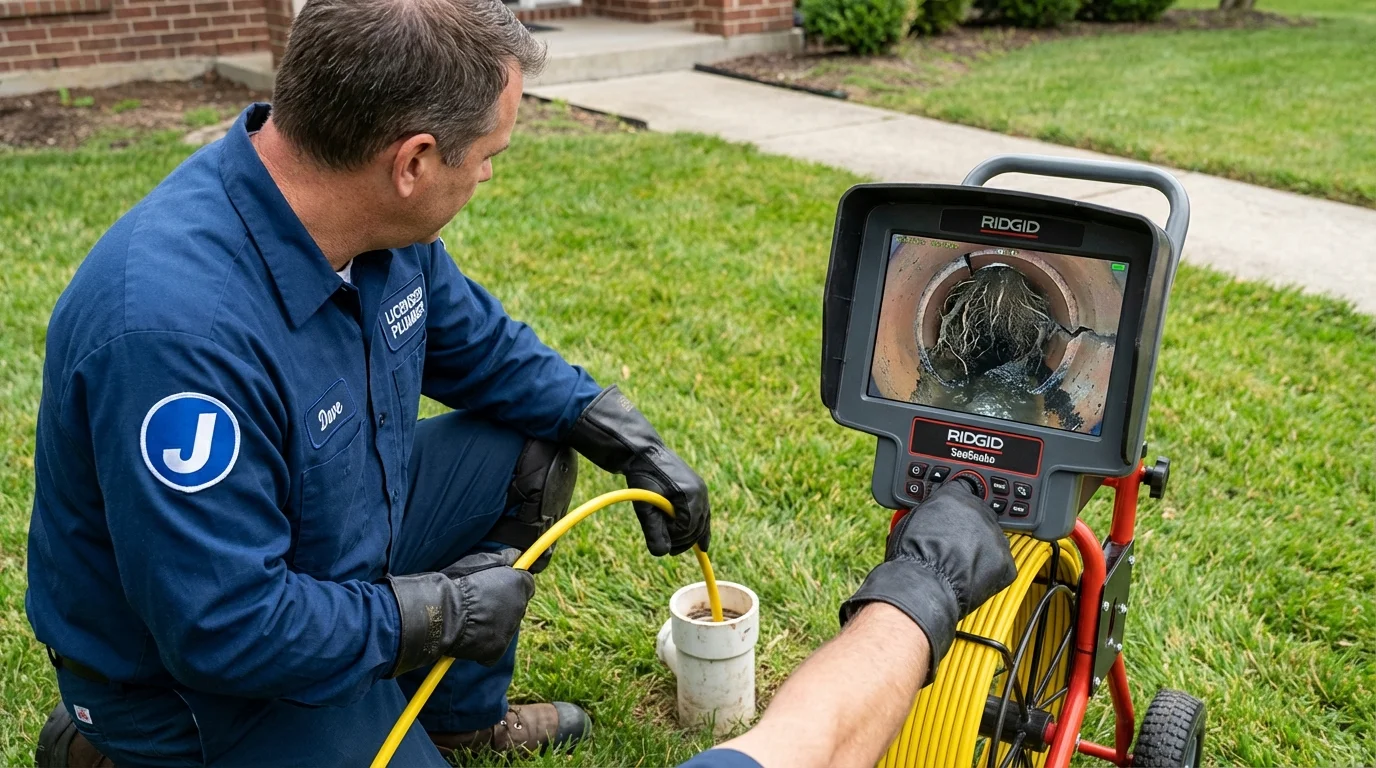 Sewer camera inspection being performed by Johns Plumbing LLC in Dillsburg